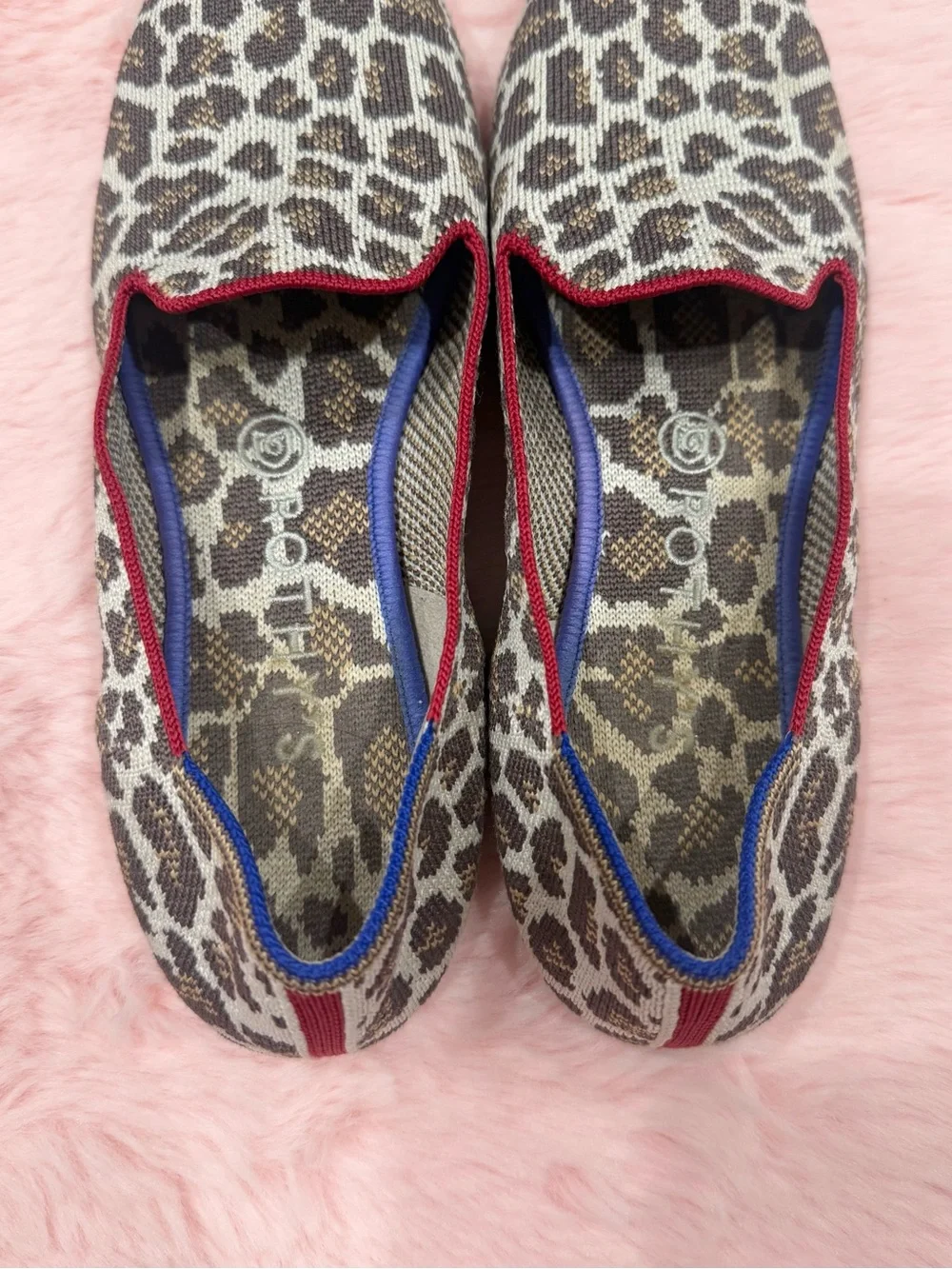 Rothy’s Leopard Print Mocha Spot Slip-On Rounded Flats